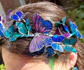 Faux Stained Glass Butterfly Crown