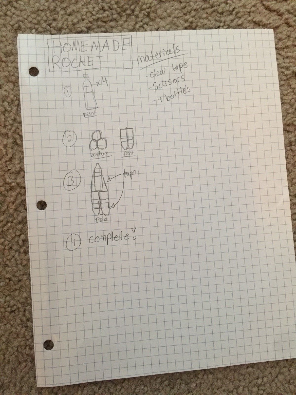 Homemade Rocket 3 Steps Instructables