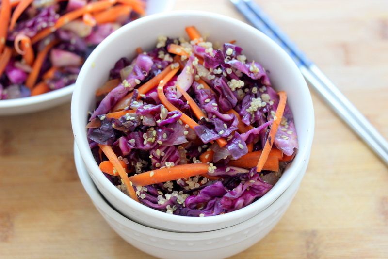 Sesame Carrot and Red Cabbage Stir Fry