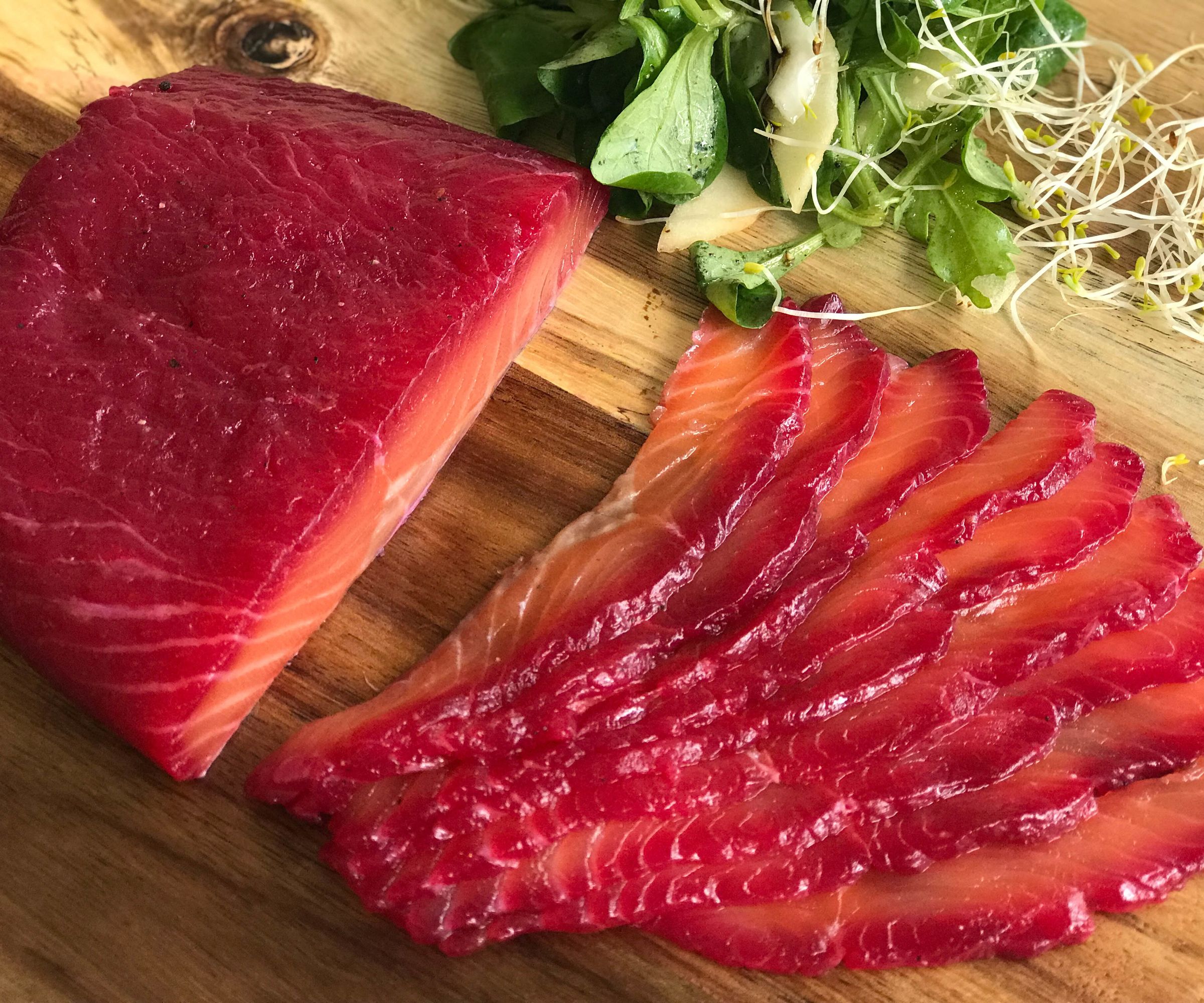 Home Beet-Cured Salmon