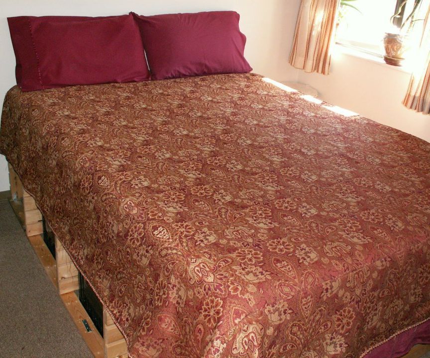 Queen Storage Bed Frame Upcycled From Pine Shelf Unit  