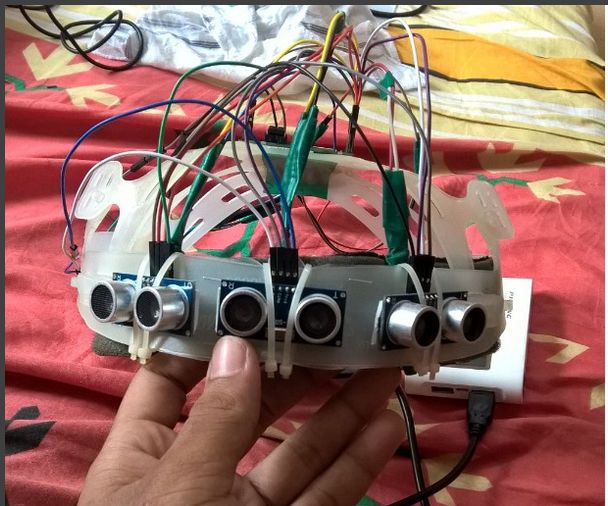 Helmet for Blind(HALO)-haptic Assitted Locating of Obstracle