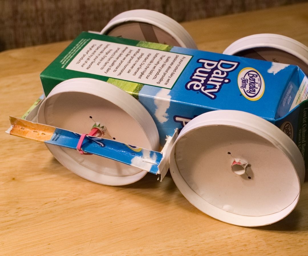 Trash Rubber Band Race Car