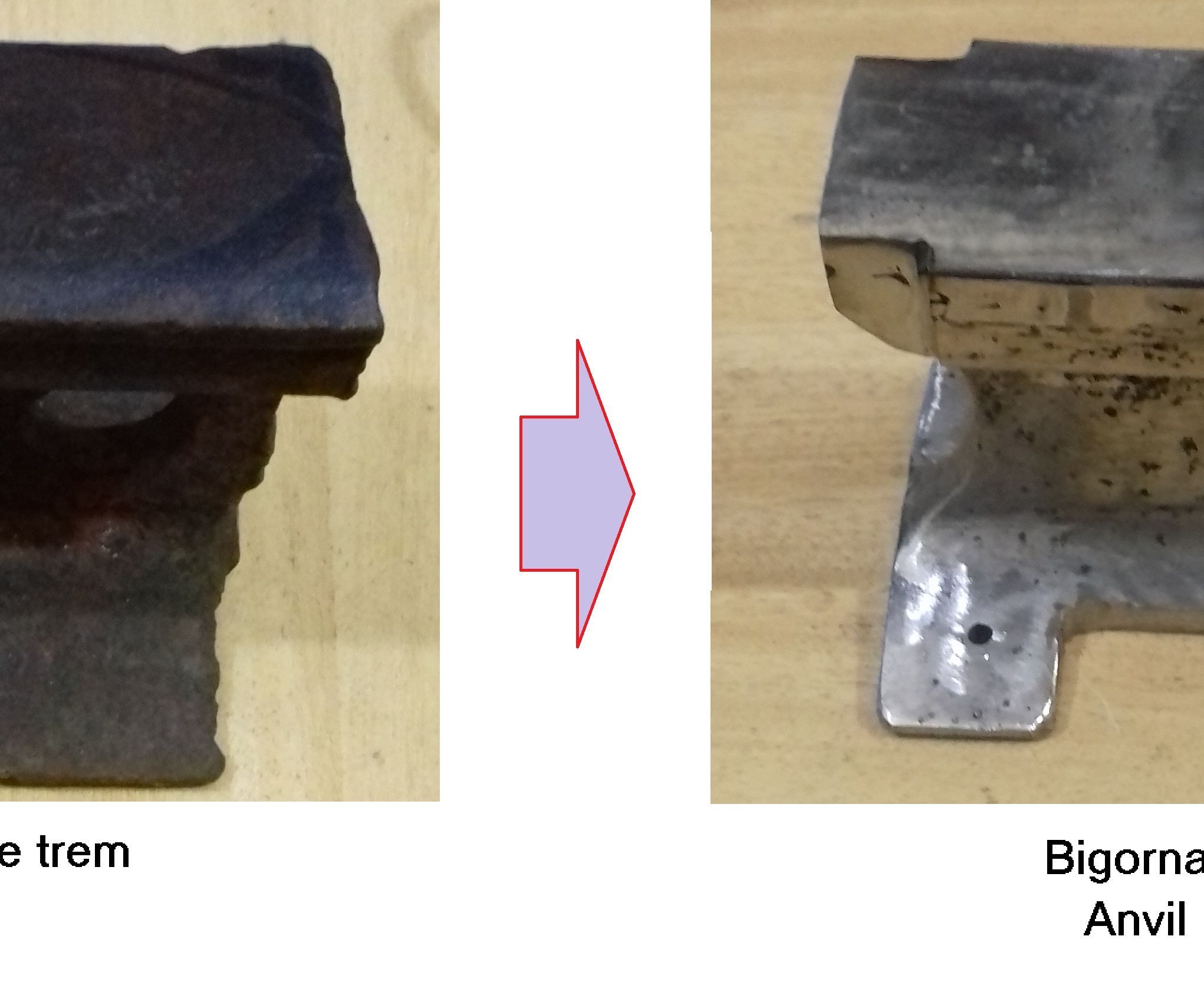 Bigorna Feita Com Sucata De Trilho De Trem - Anvil Made With Scrap Rail Train