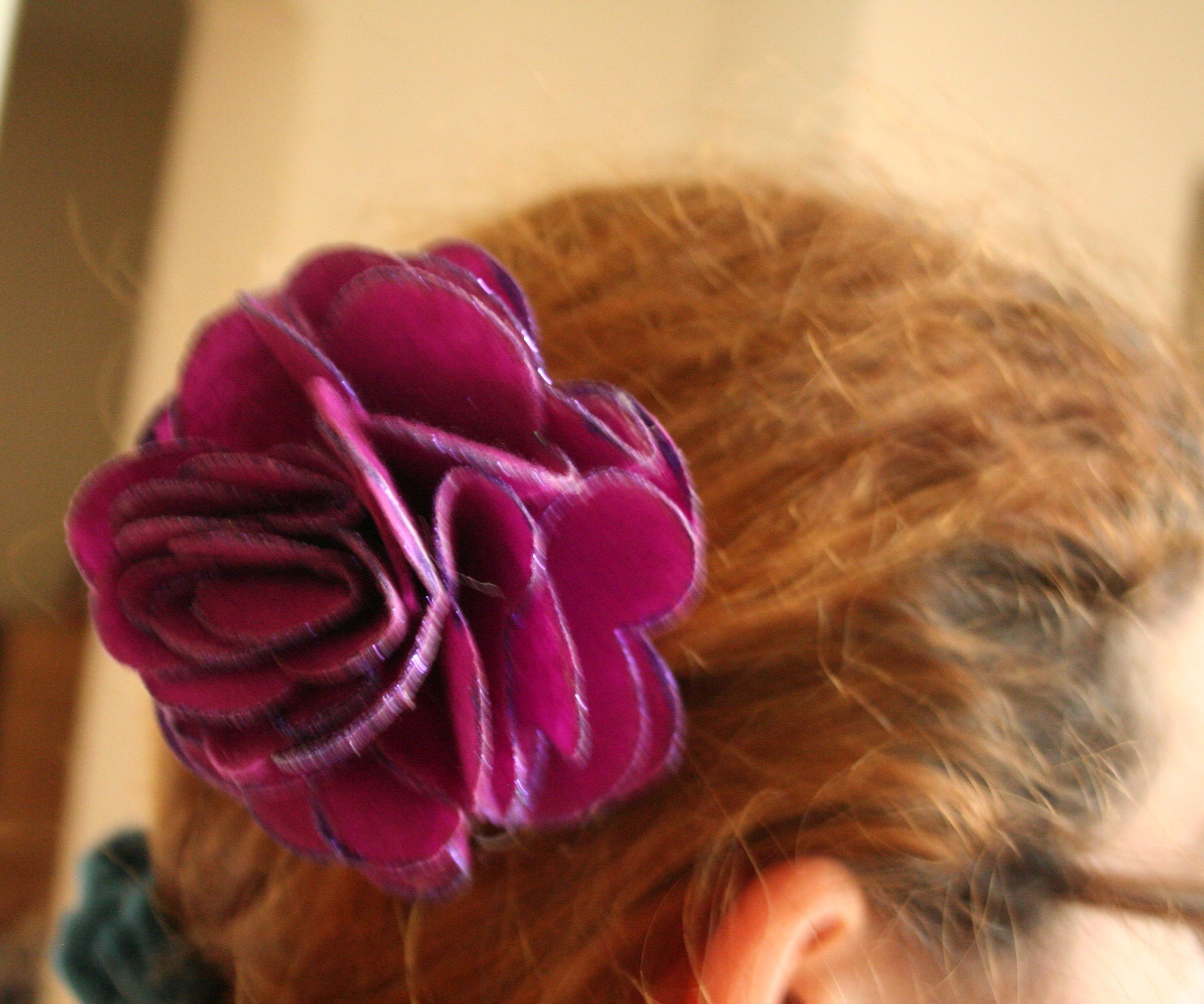 Purple Flower Hair Clip