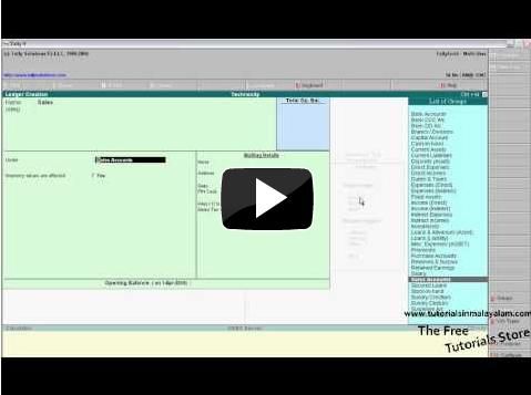 Free Tally Tutorials 2011 : Heads Creation in Tally