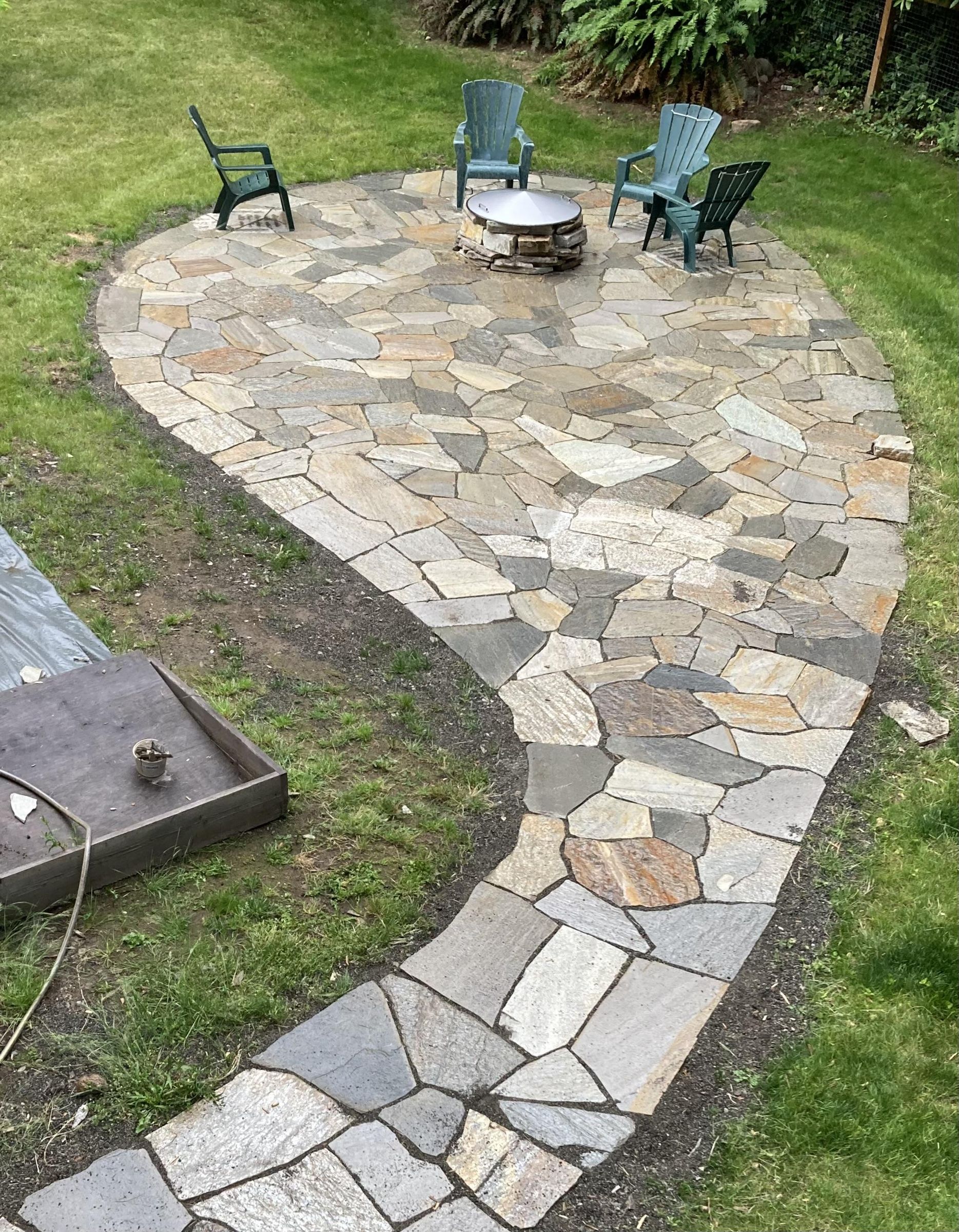 Backyard Quartzite Flagstone Patio 14 Steps (with Pictures