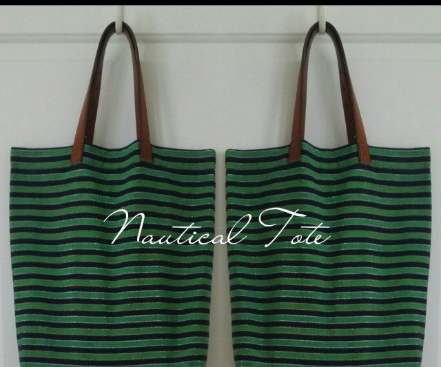 DIY Nautical Tote With Repurposed Leather Straps