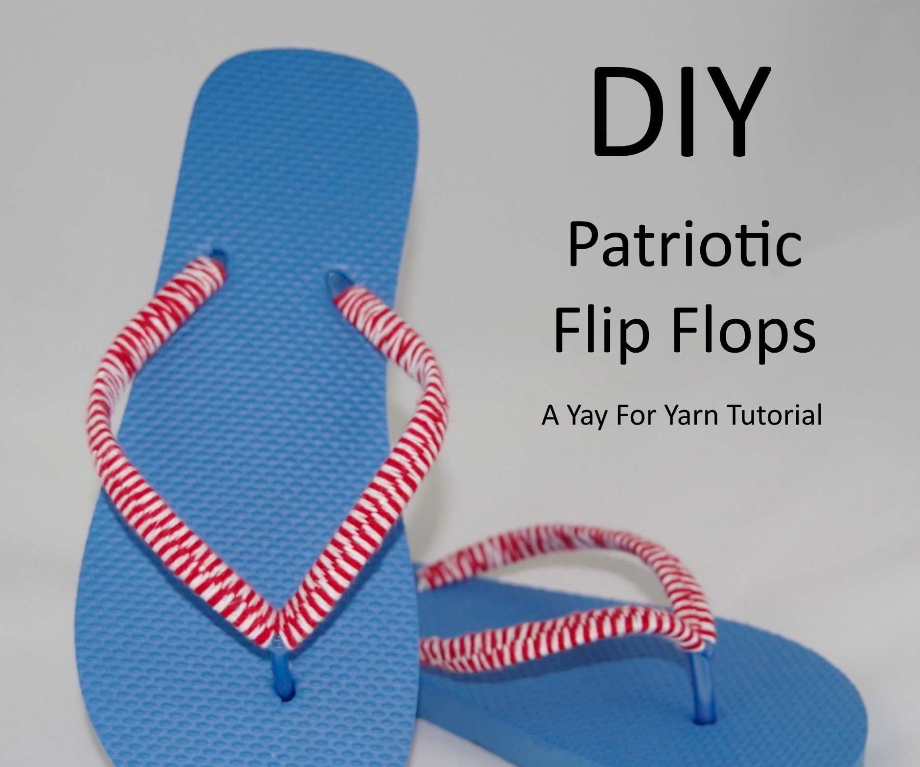 Yarn Bombed Patriotic Flip Flops