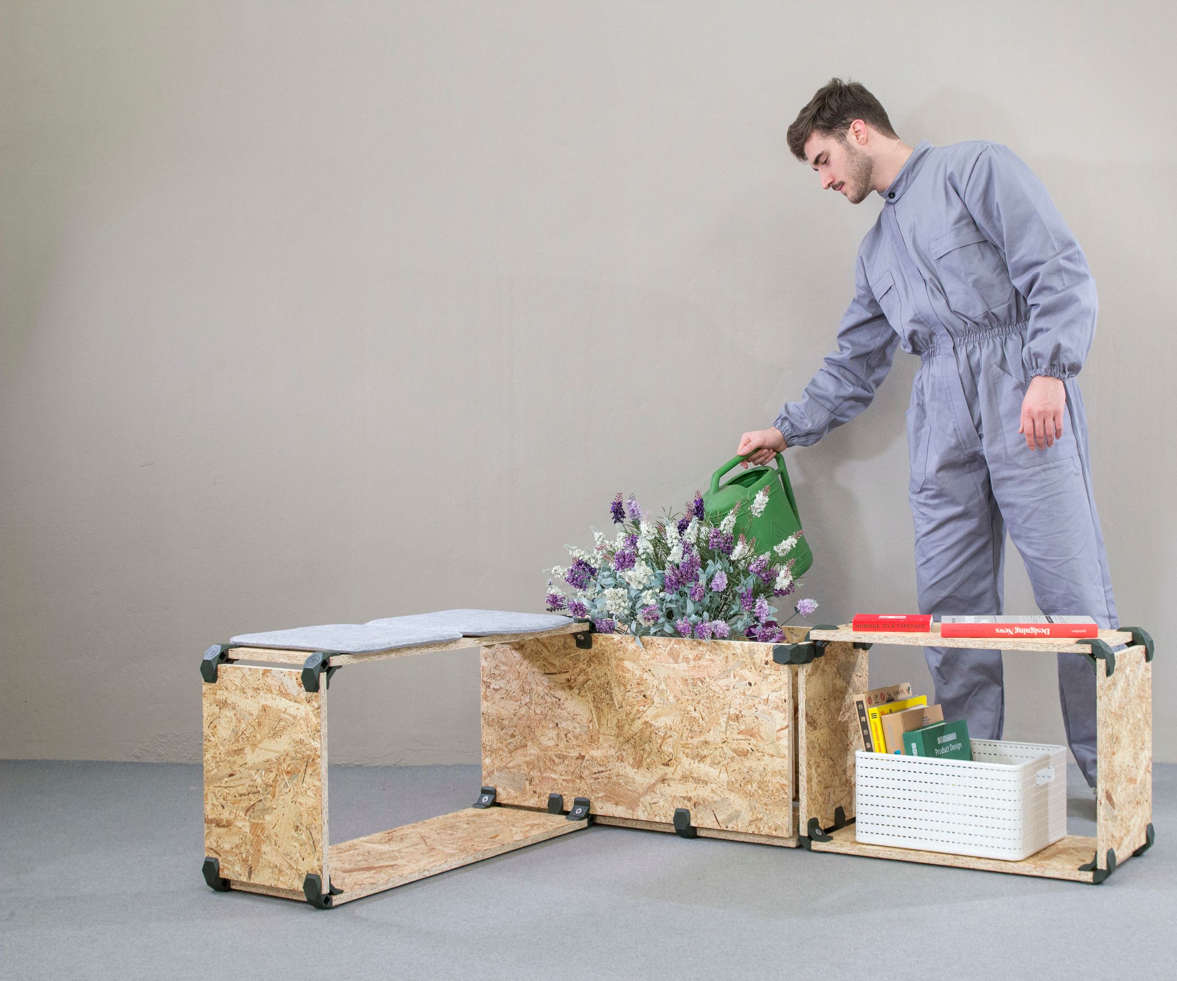 Wooden DIY Planter Box and Bench