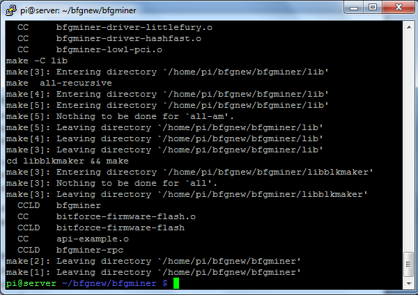 BFGMiner Compilation Process