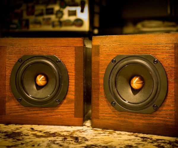 Mahogany Cube Speakers