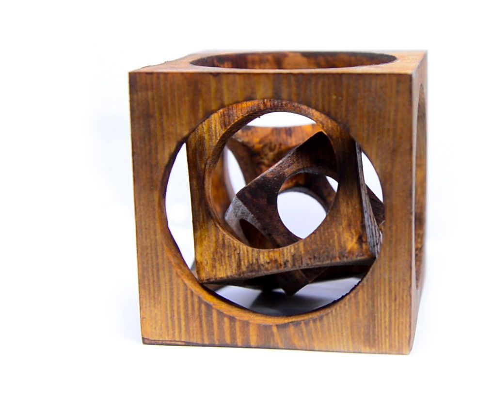 Wooden Cube in a Cube in a Cube