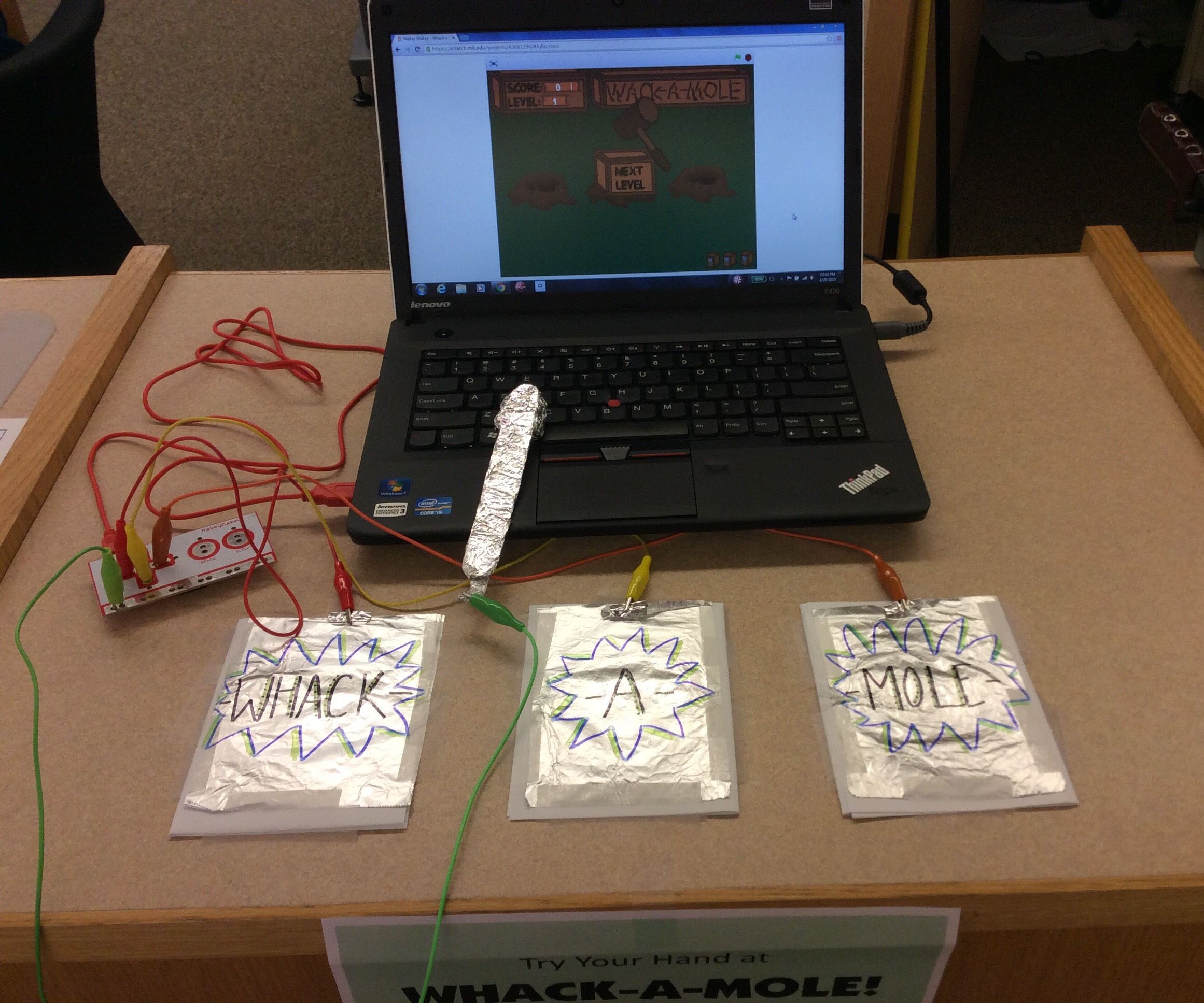 Whack-a-mole Game With Makey Makey/Scratch Programming