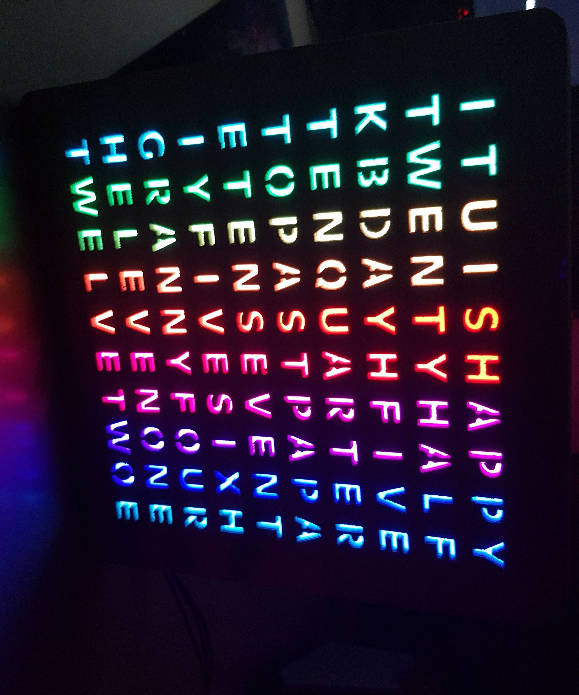 Design and 3D Print an RGB Word Clock