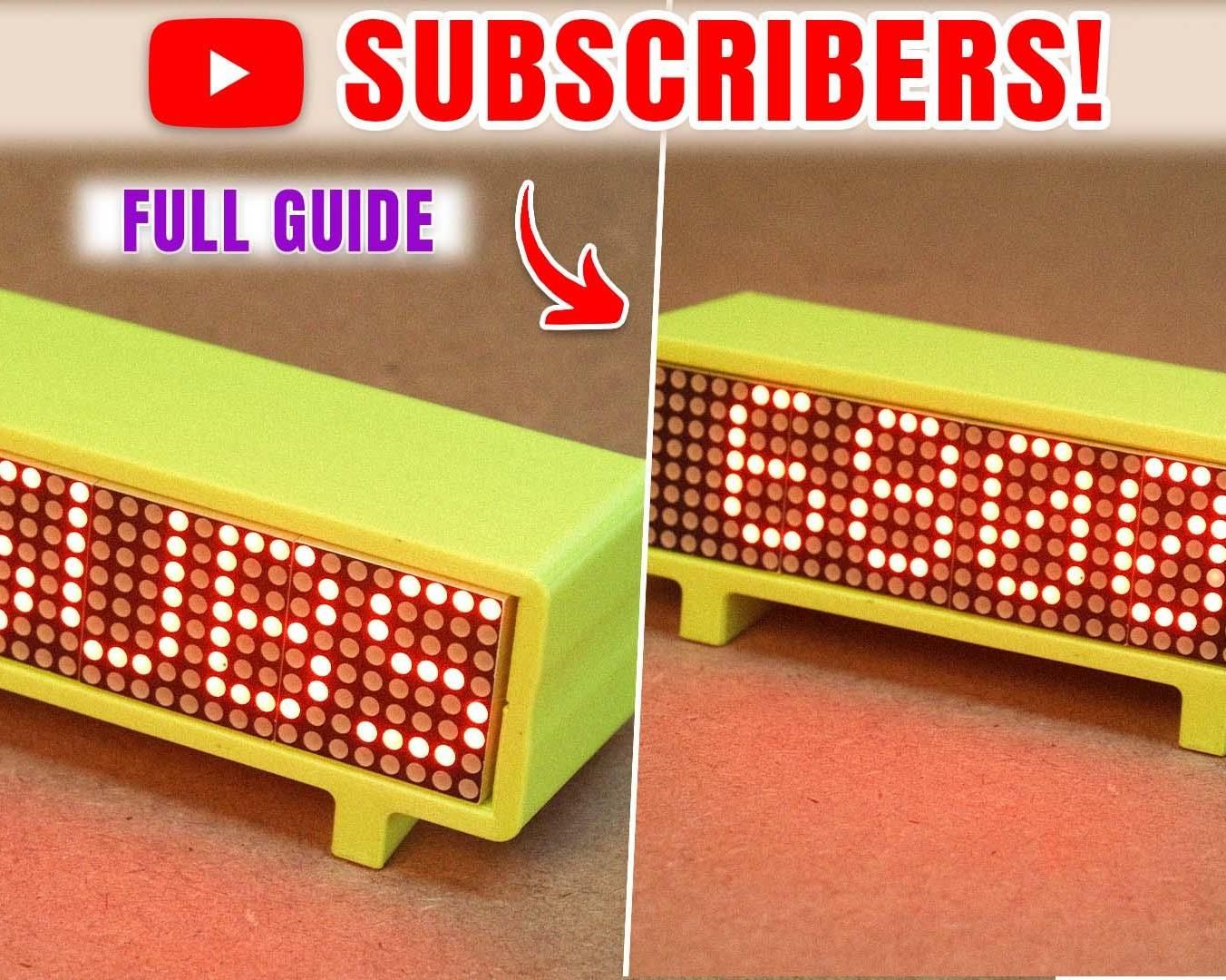 How to Make a YouTube Live Subscriber Counter Using ESP32 & MAX7219