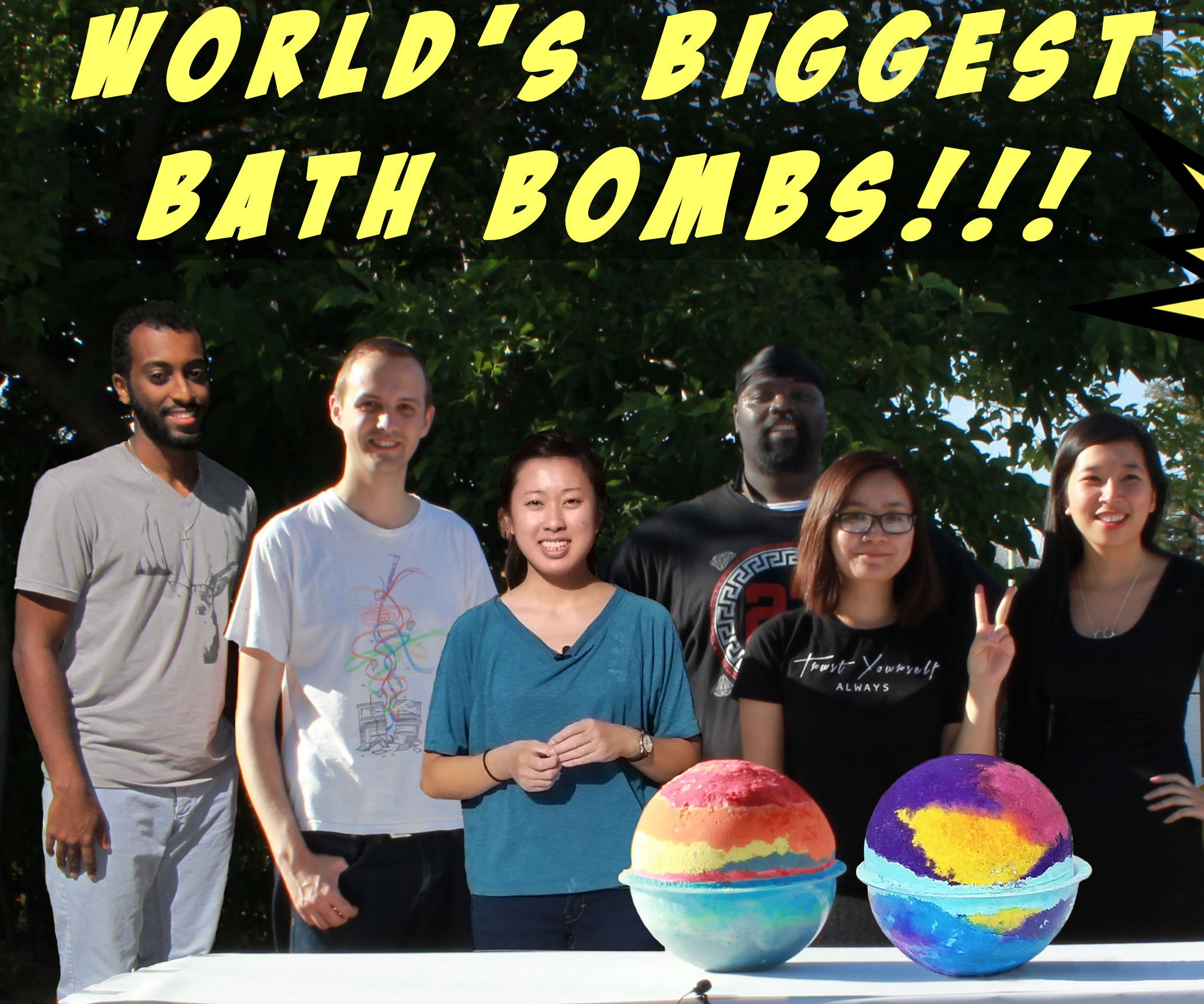 World's Biggest Bath Bombs (Galaxy and Rainbow Colored) - 37lbs Each! for Charity 