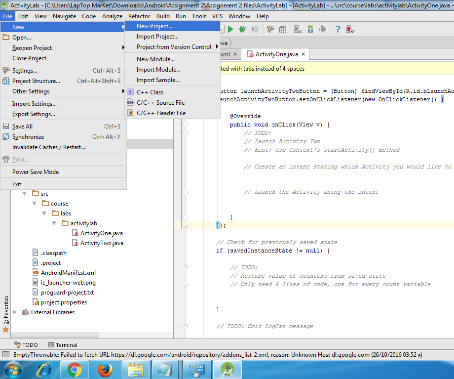 Activity Cycle Android App