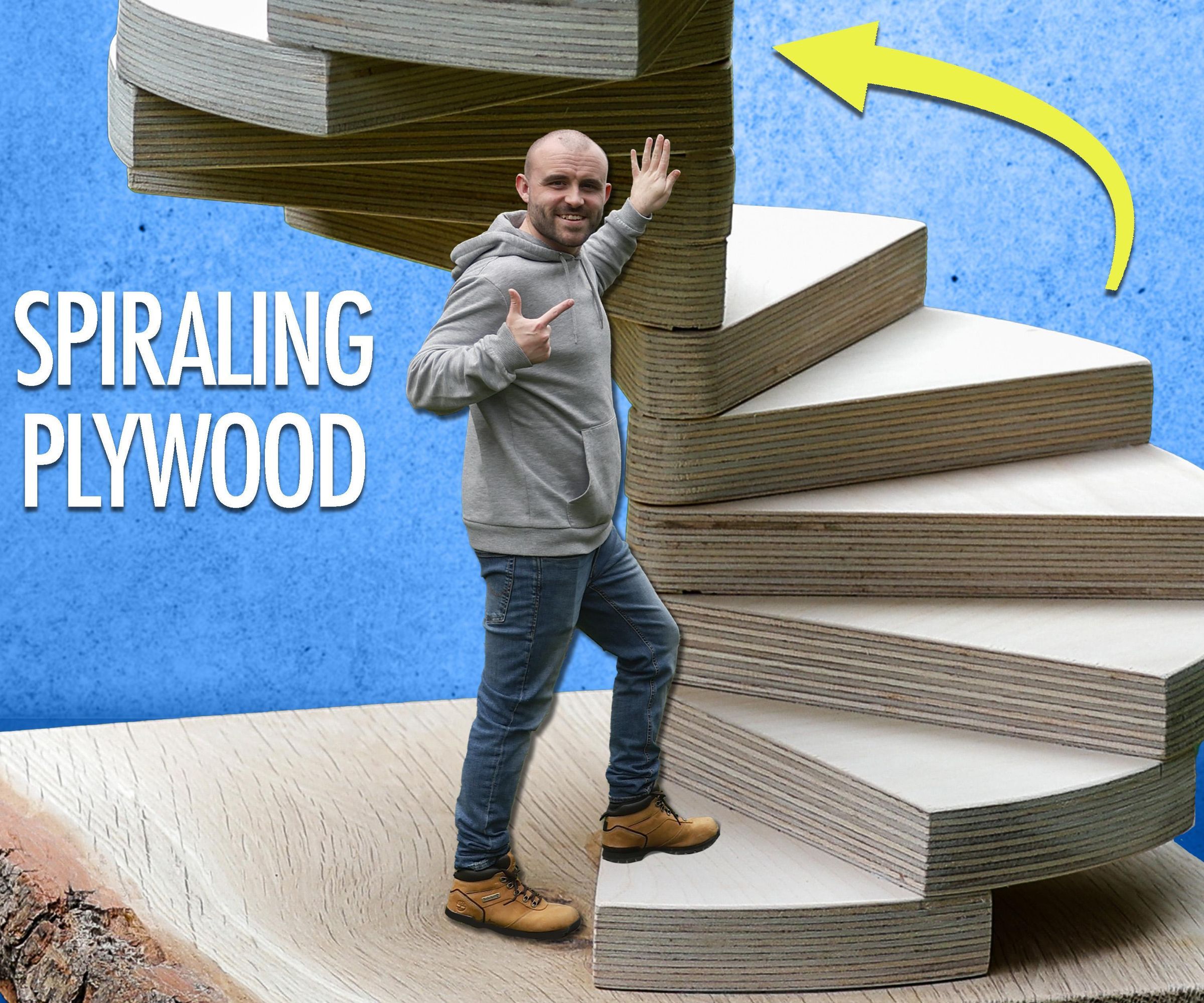 Plywood Spiral Staircase Display Stand