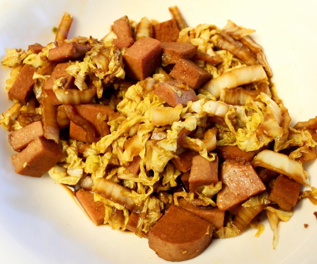 Hawaiian Spam and Cabbage Stir Fry