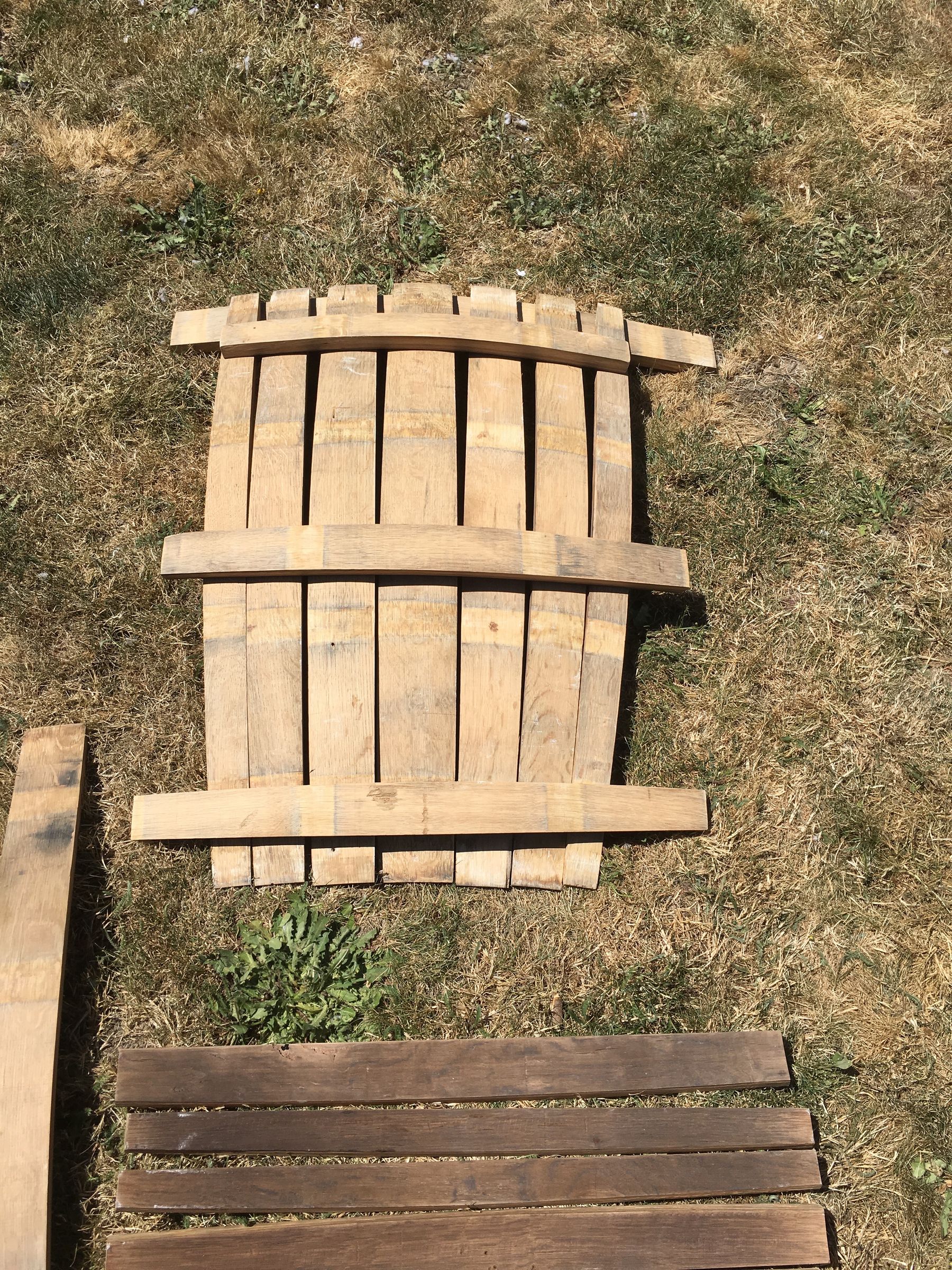Wine Barrel Stool Wine Barrel Small Garden Bench Rustic Furniture - Main Image