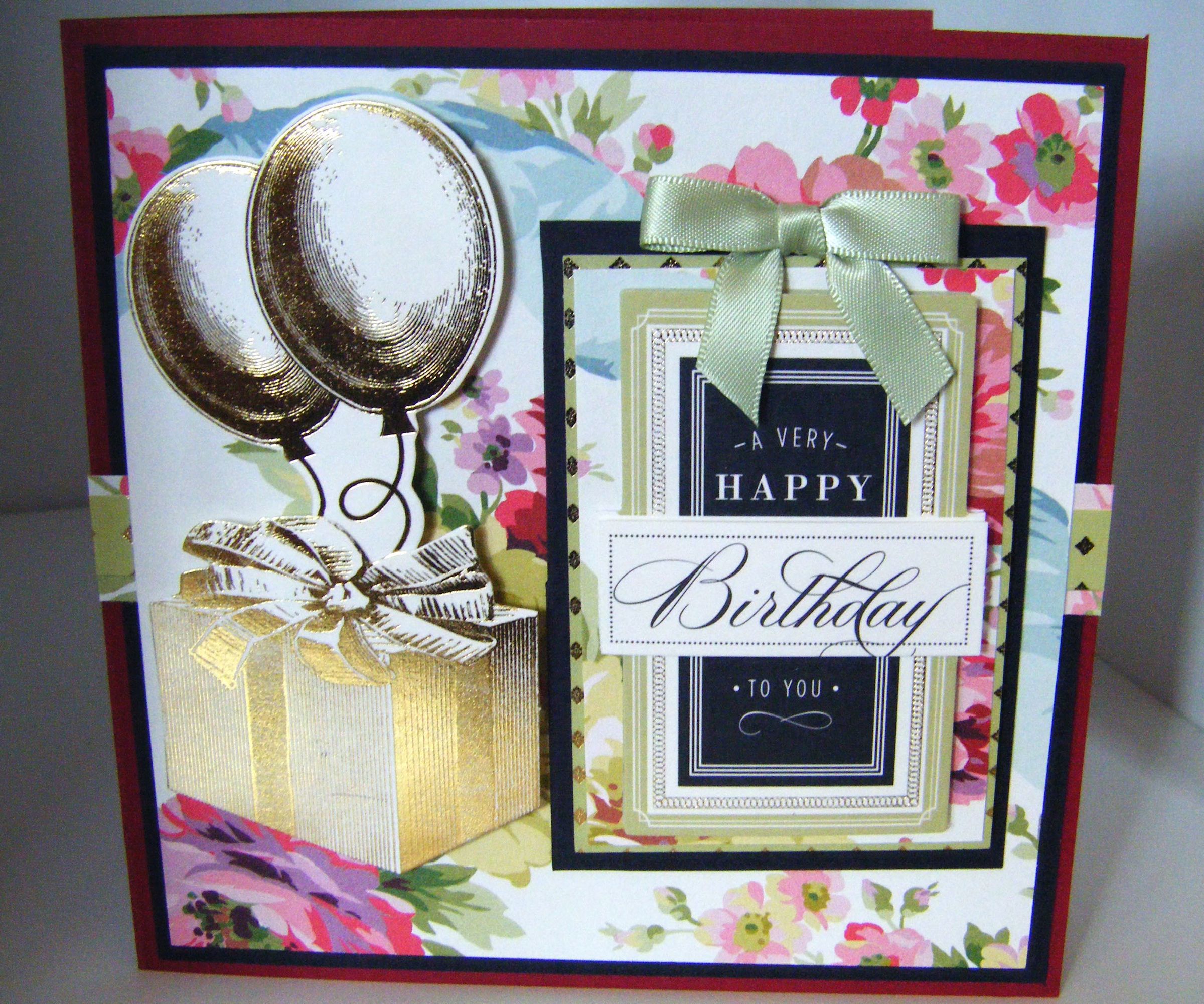 How to Make a Vintage Rose Birthday Balloon Card