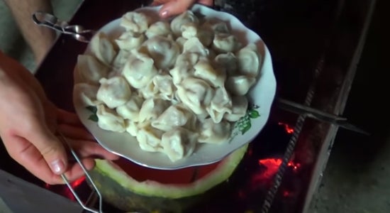 Cover It With the Cut Top, and Put Watermelon on Coal.