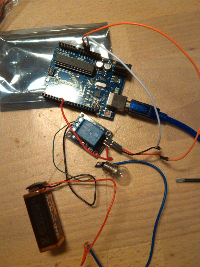VERY SIMPLY RELAY AND ARDUINO PROJECT Circuit Diagram