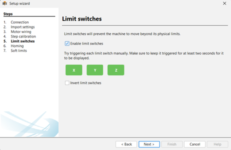 Enabling Limit Switches