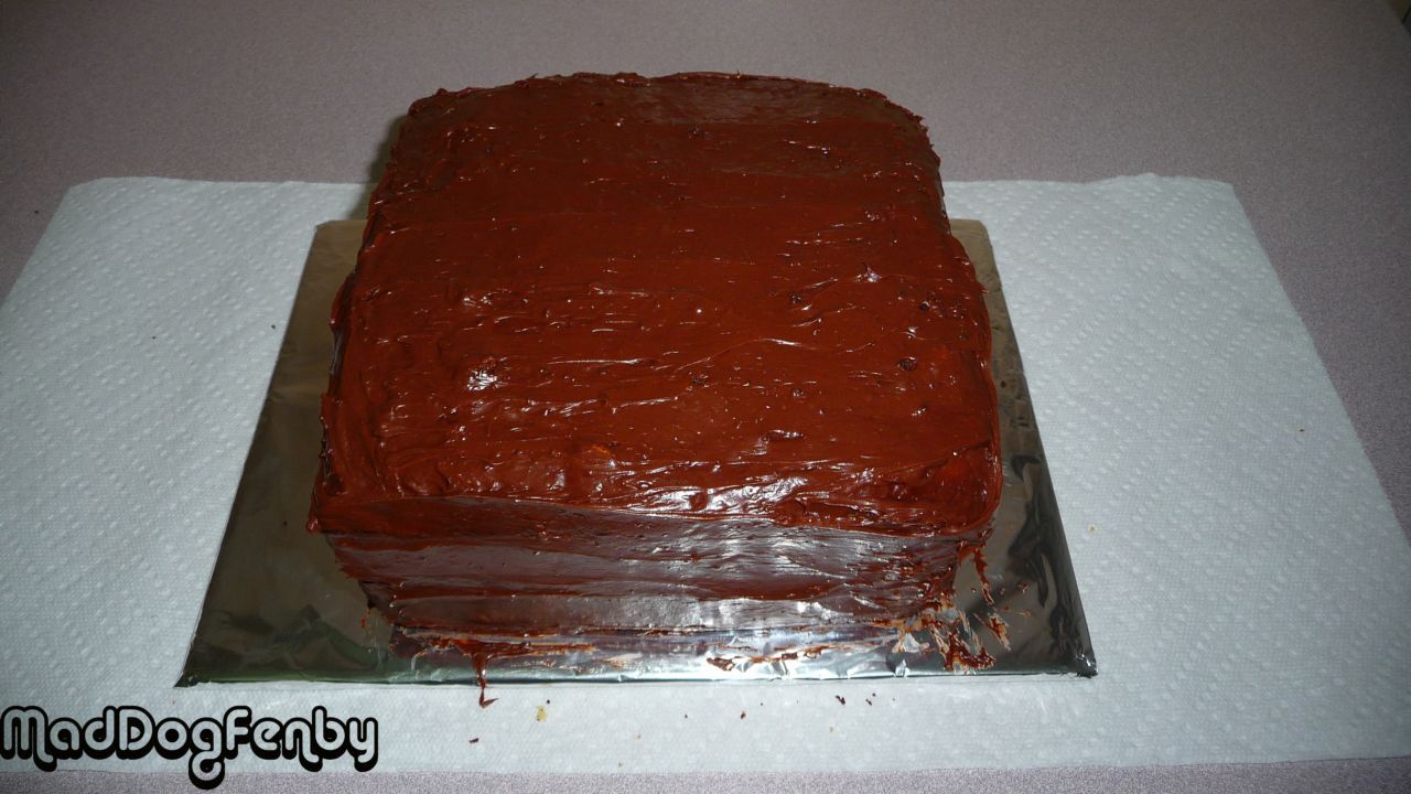 Two Layer Marble Cake With Chocolate Frosting