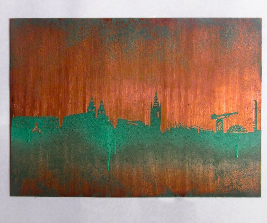 Copper City Skyline Wall Art