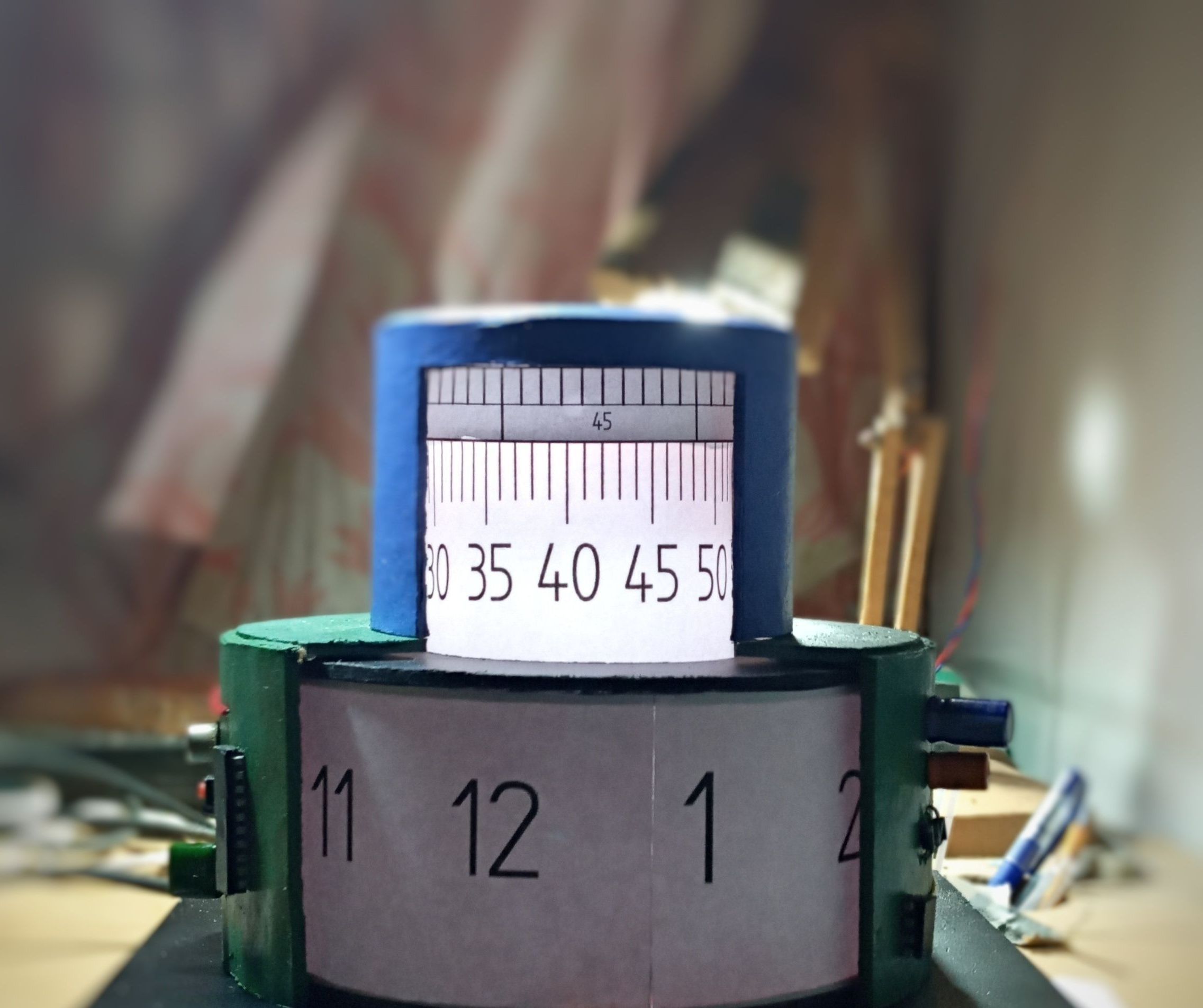 Cylindrical Cyberpunk Clock