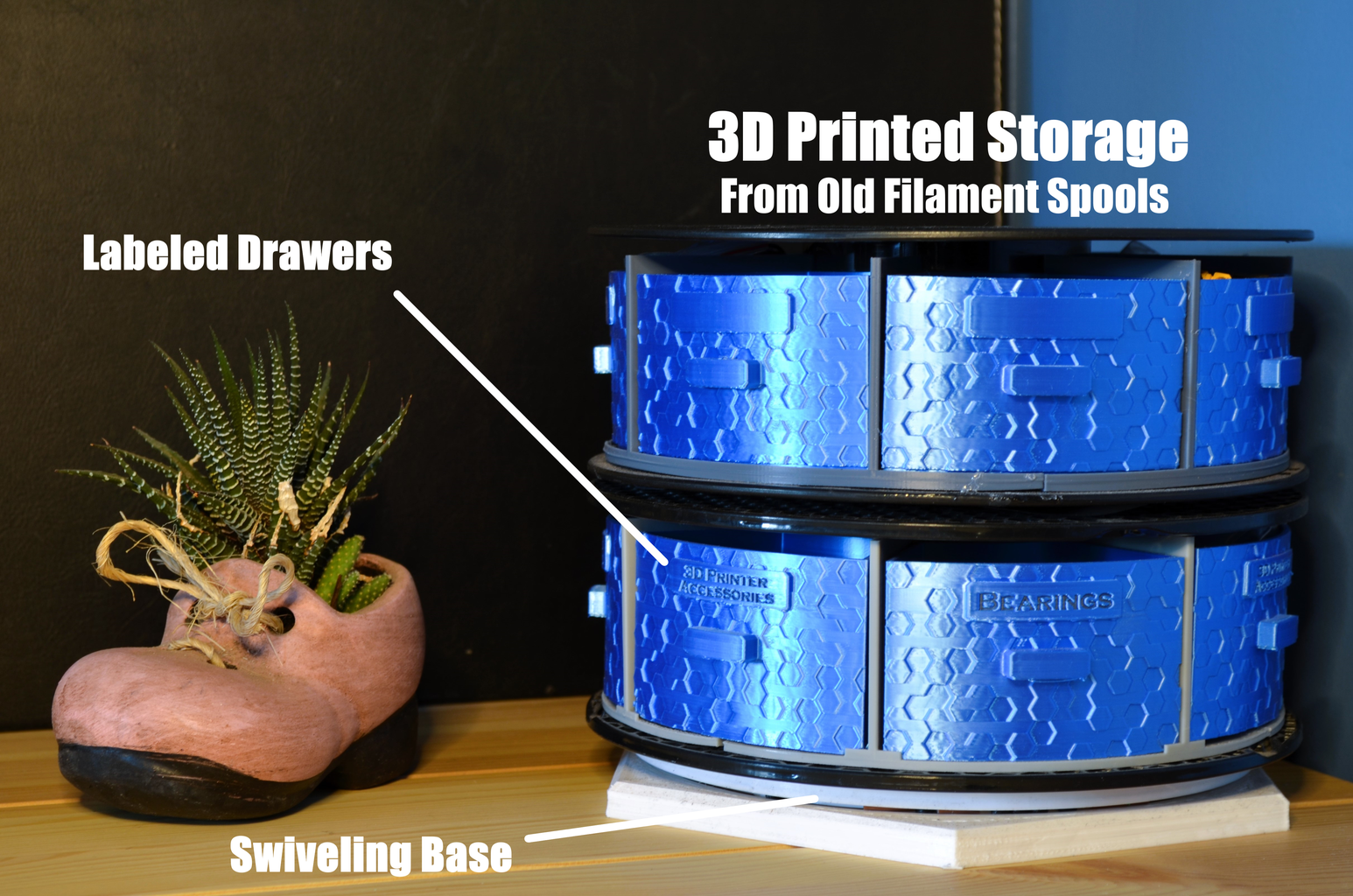 Storage Solution Using Empty Filament Spools