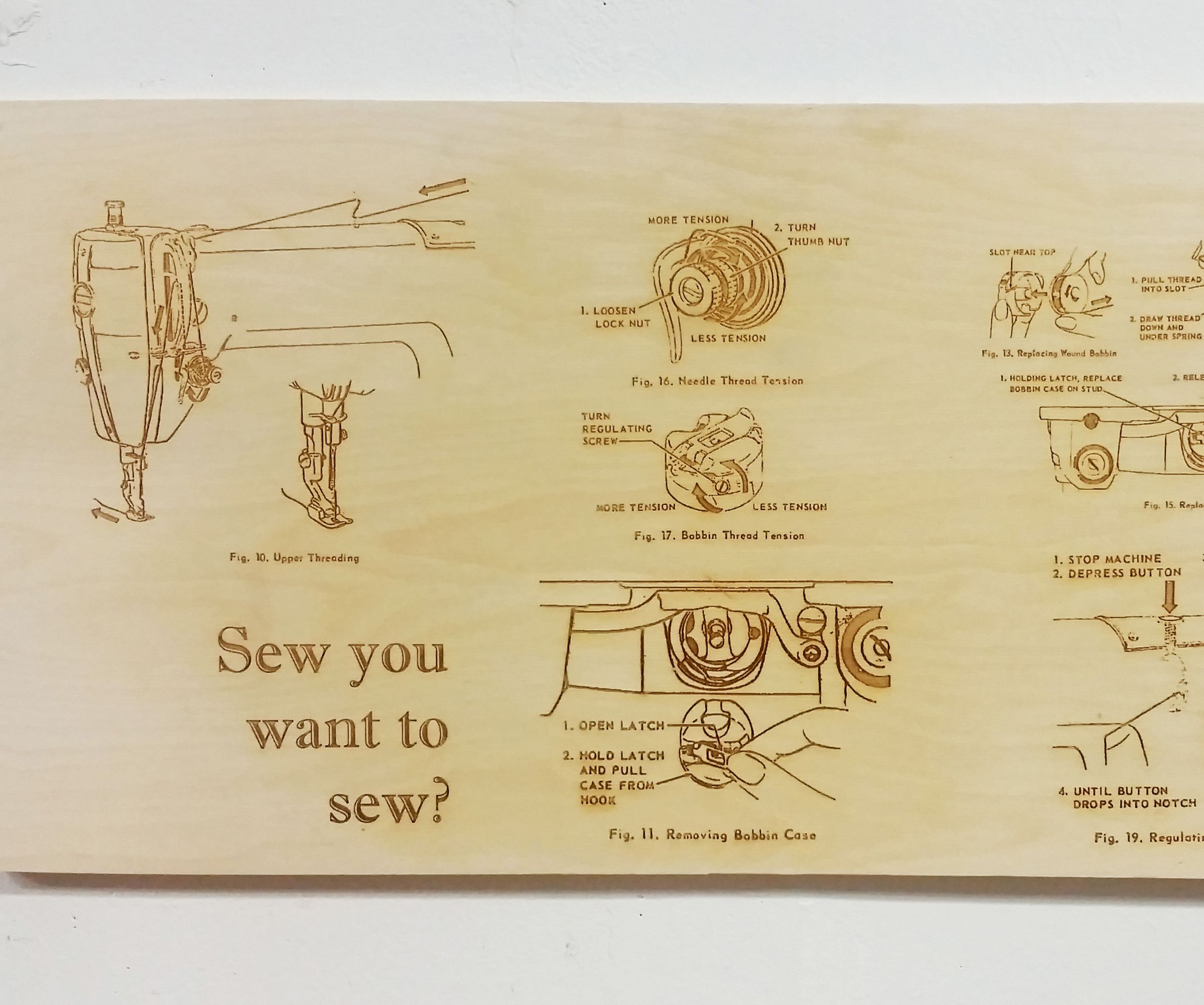 Laser Etched Sewing Machine Quick Reference