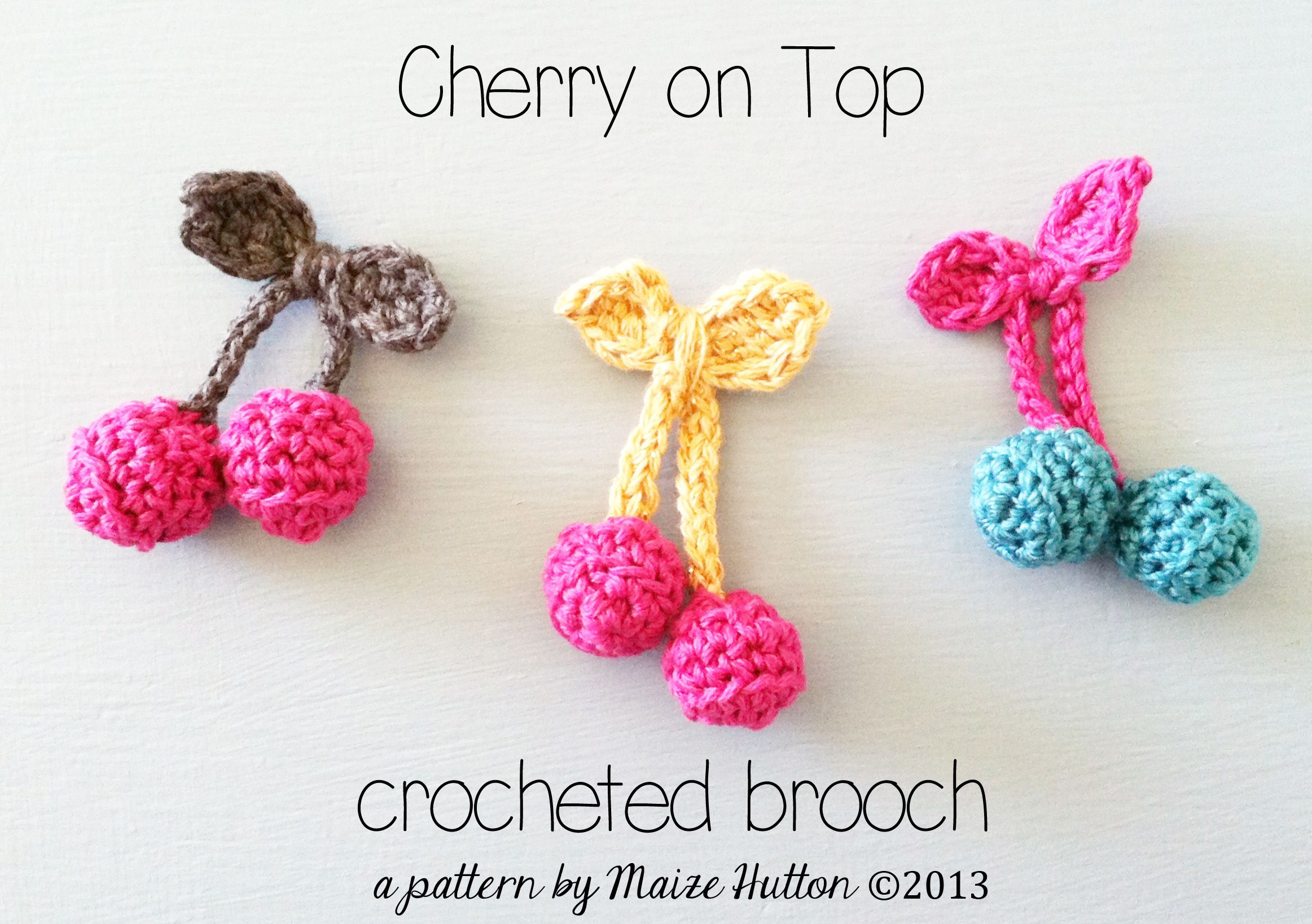 Cherry on Top Crocheted Brooch