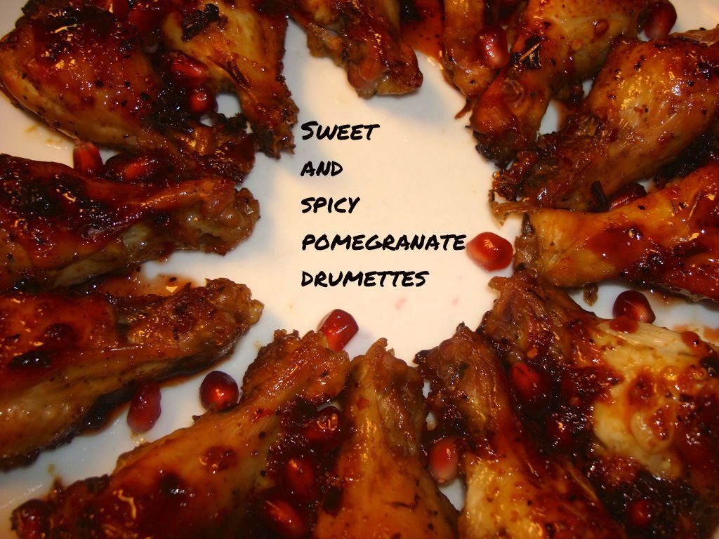 Sweet and Spicy Pomegranate Chicken  Drumettes