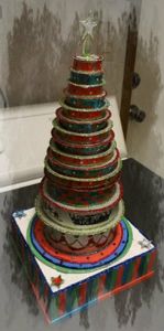 Cardboard Christmas Tree With Lights.