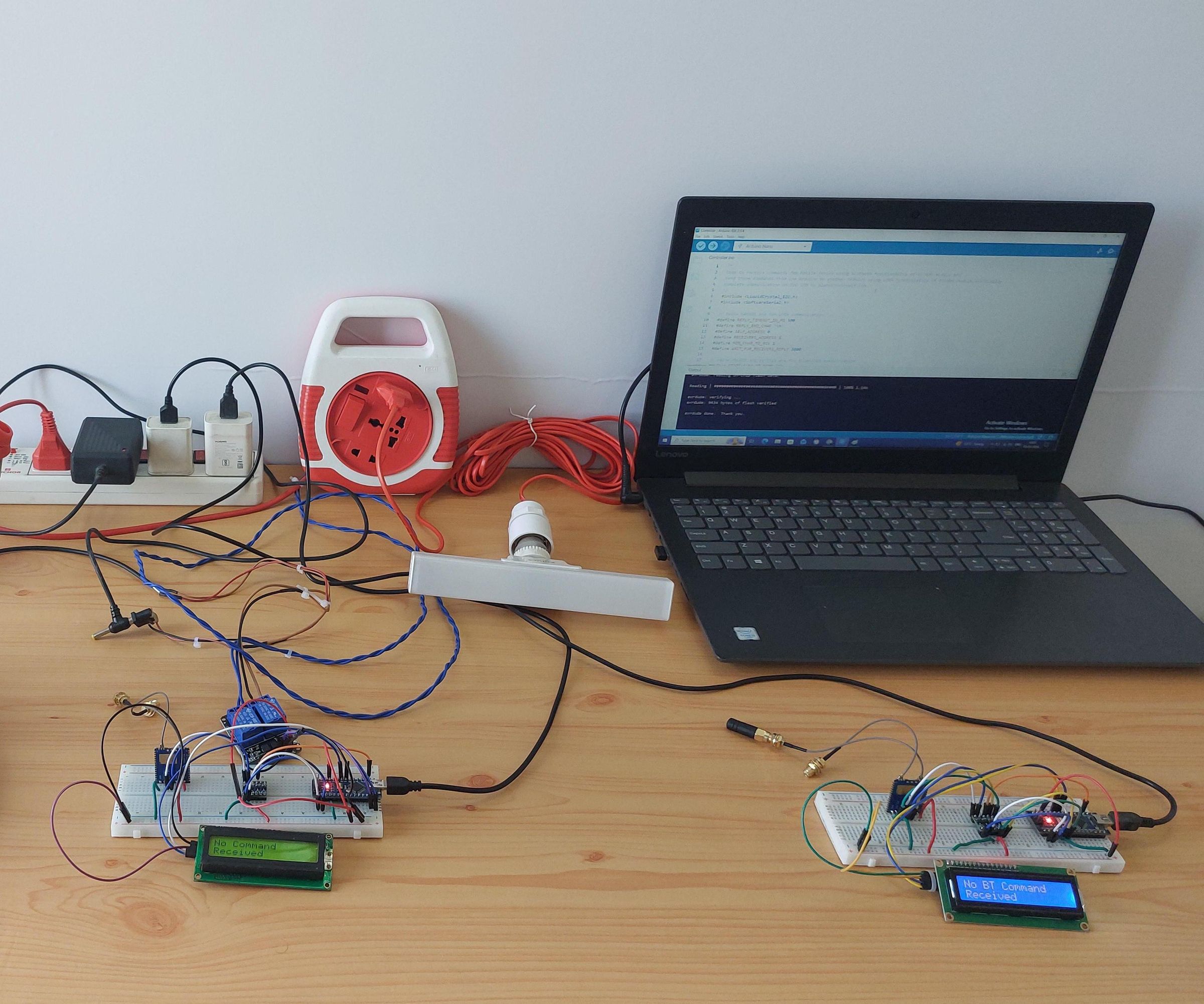 Wireless Appliance Control From Mobile Using Arduino and LoRa