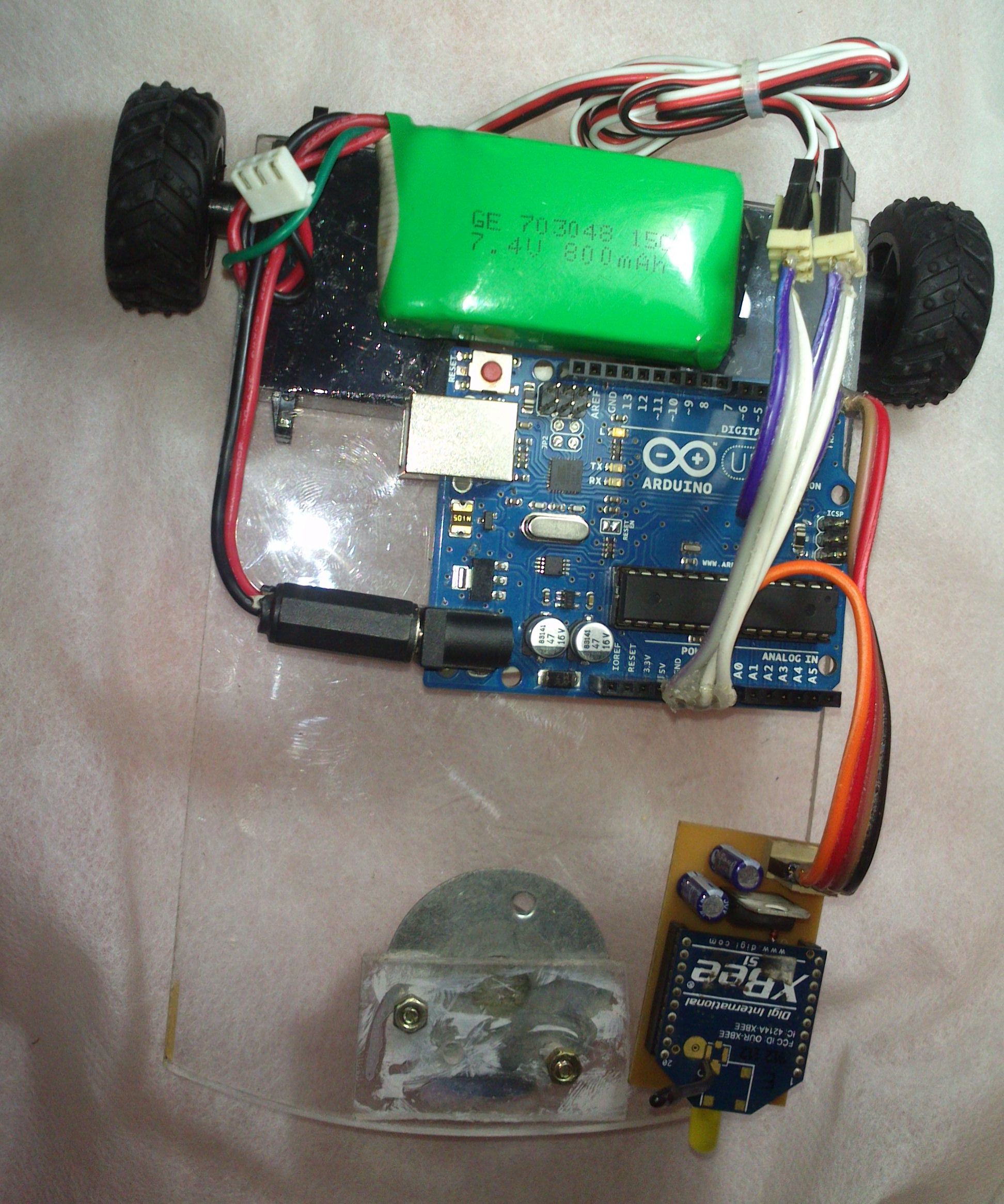 Wireless Robo-car  using  360°  servo motor