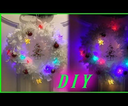 DIY Christmas Wreath Using Plastic Bags