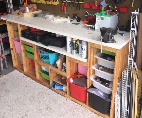 Simple Workbench From Ikea Trofast Shelving