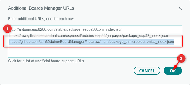 Add Board Support URLs