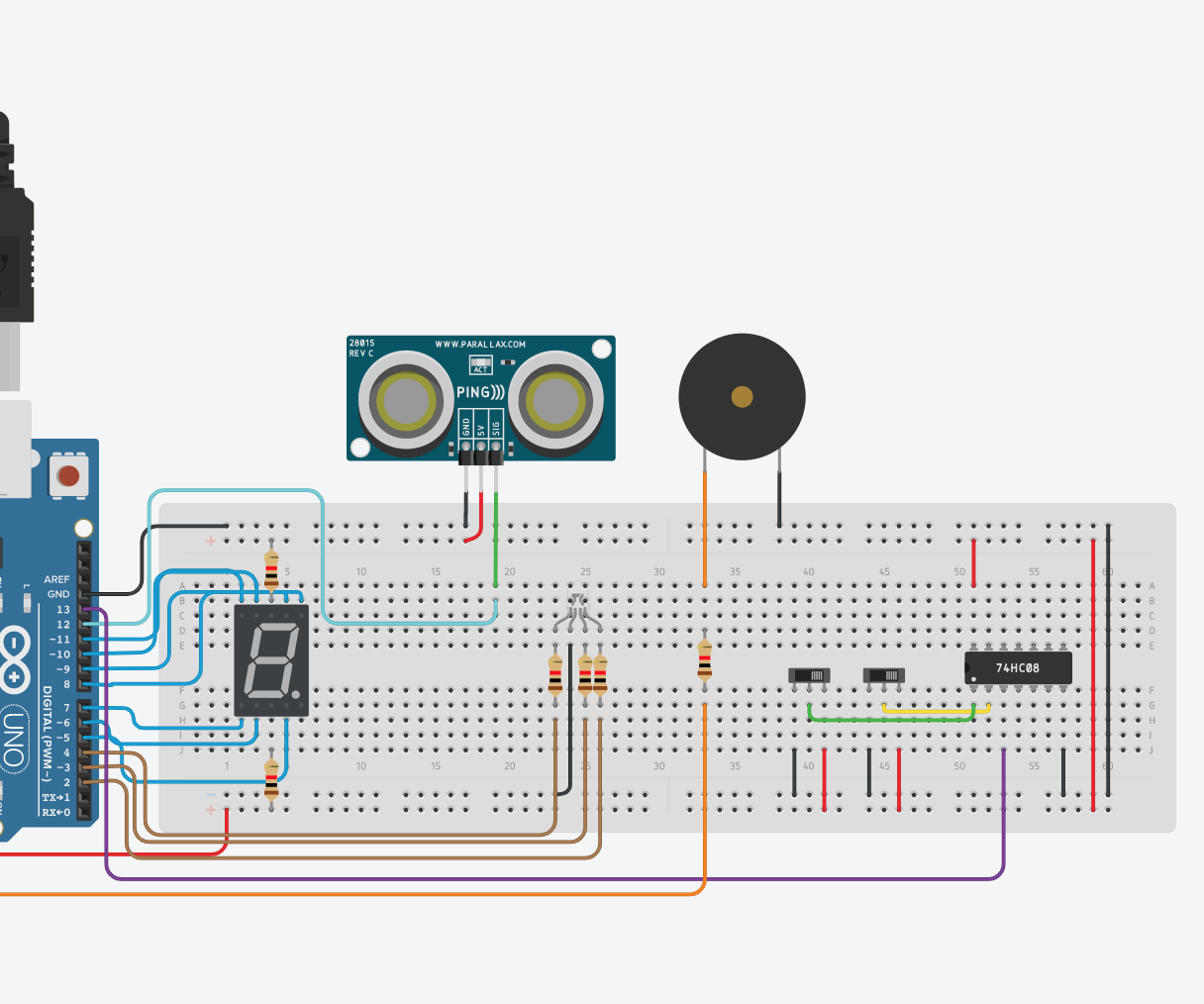 Distance Motion Sensor With Logic AND Gate