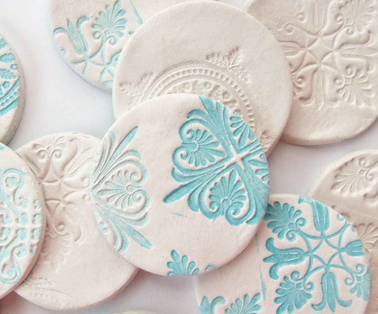 Stamped Clay Magnets.