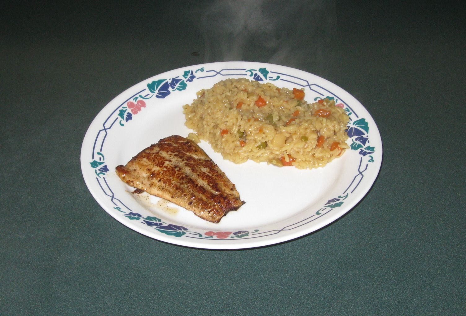 Brazed Salmon or Trout With Rice