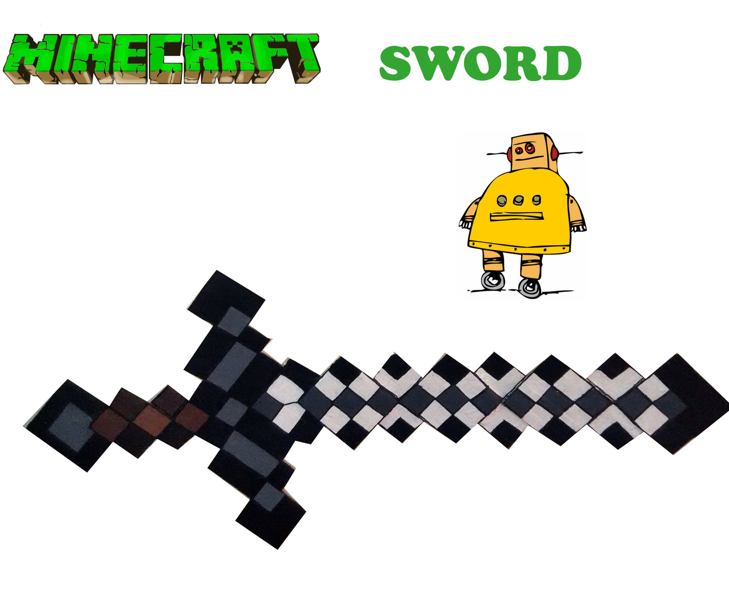 LIFE SIZE MINECRAFT SWORD WALL PIECE.