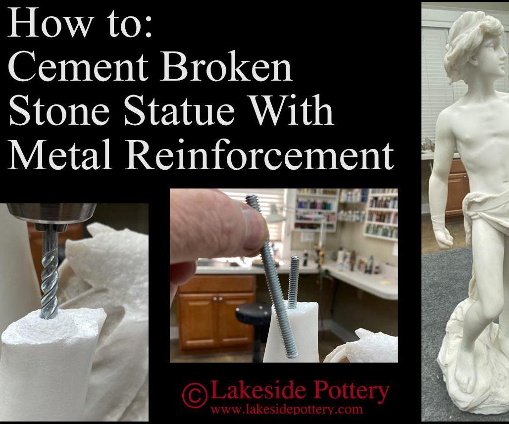 How to Repair Stone Sculpture Broken in a Narrow Area Requiring Metal