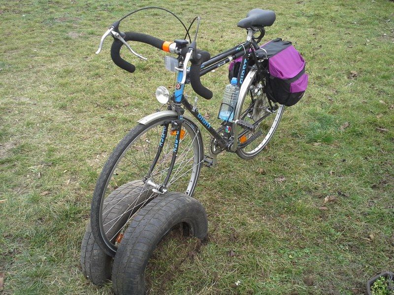 Bicycle Rack Made Out of Old Car Tyres