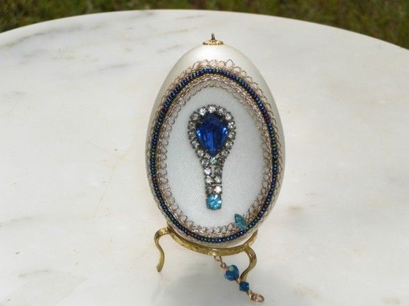 Blue Jewel Egg - Faberge WannaBe