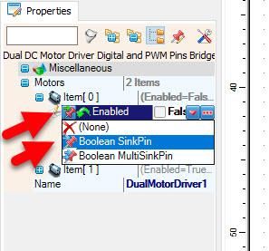 In Visuino Set Components